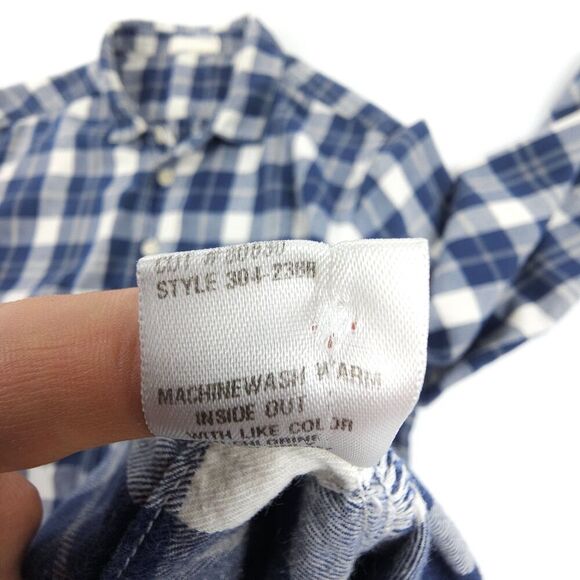 CP SHADES Cecilia Tunic Plaid Button Down Long Sleeve Shirt Navy Lagenlook Boho - Picture 8 of 8